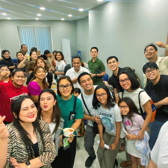 Group photo in community space
